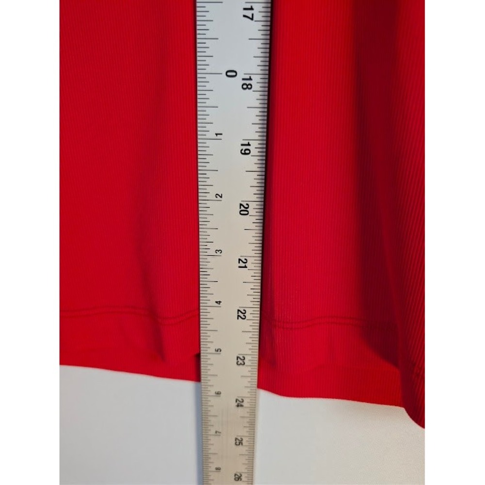 EP New York Golf Polo Womens M Red Ribbed Button Loop Short Henley NEW - Picture 5 of 6